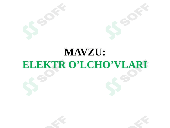 Elektr oʻlchovlari