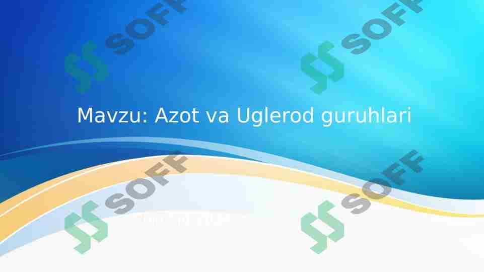 Azot va uglerod guruhlari