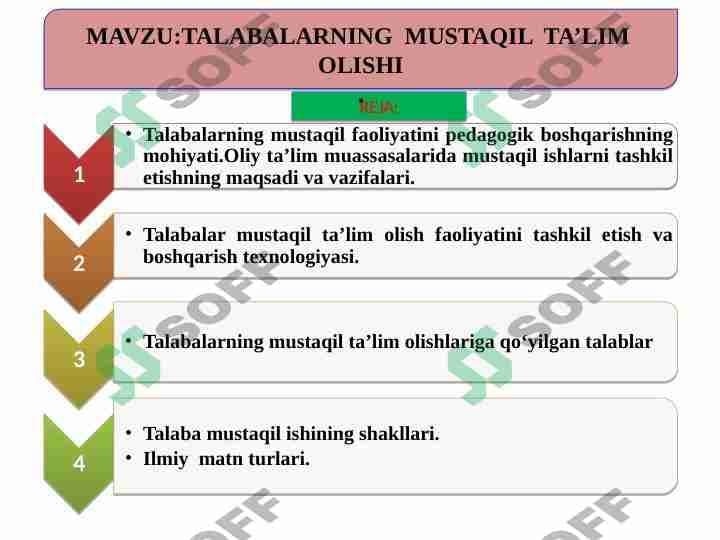 TALABALARNING  MUSTAQIL  TA’LIM  OLISHI