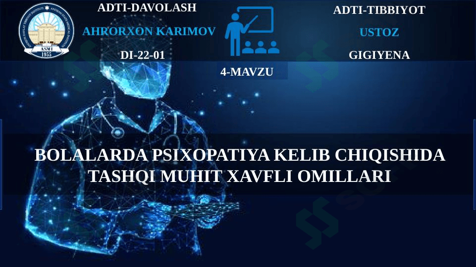 BOLALARDA PSIXOPATIYA KELIB CHIQISHIDA TASHQI MUHIT XAVFLI OMILLARI