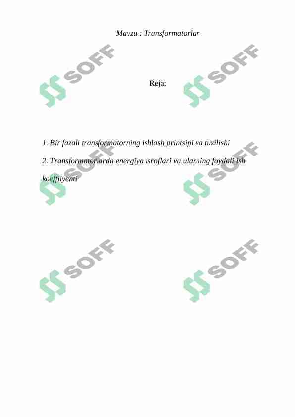 Transformatorlar
