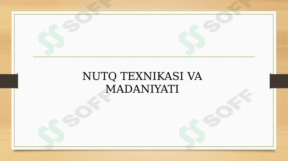 Nutq texnikasi va madaniyati