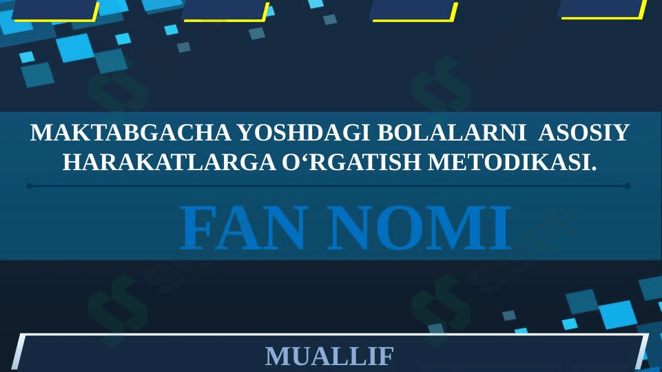 Maktabgacha yoshdagi bolalarni  asosiy harakatlarga o‘rgatish metodikasi