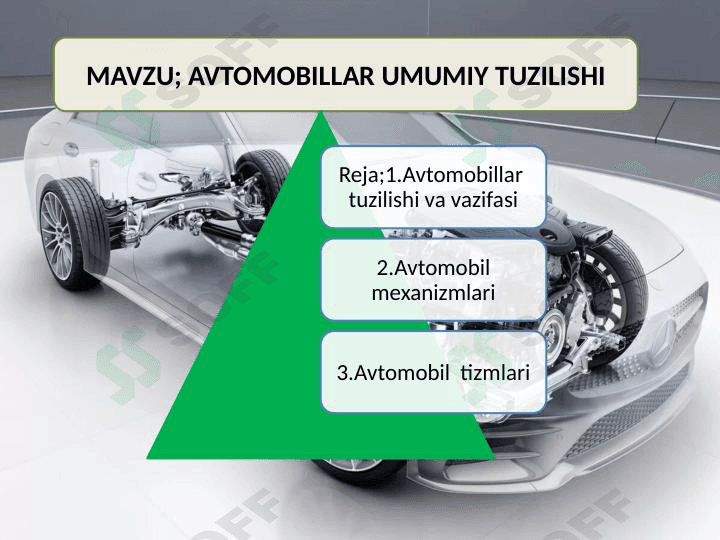 Avtomobil tuzilishi fanidan dars ishlanma