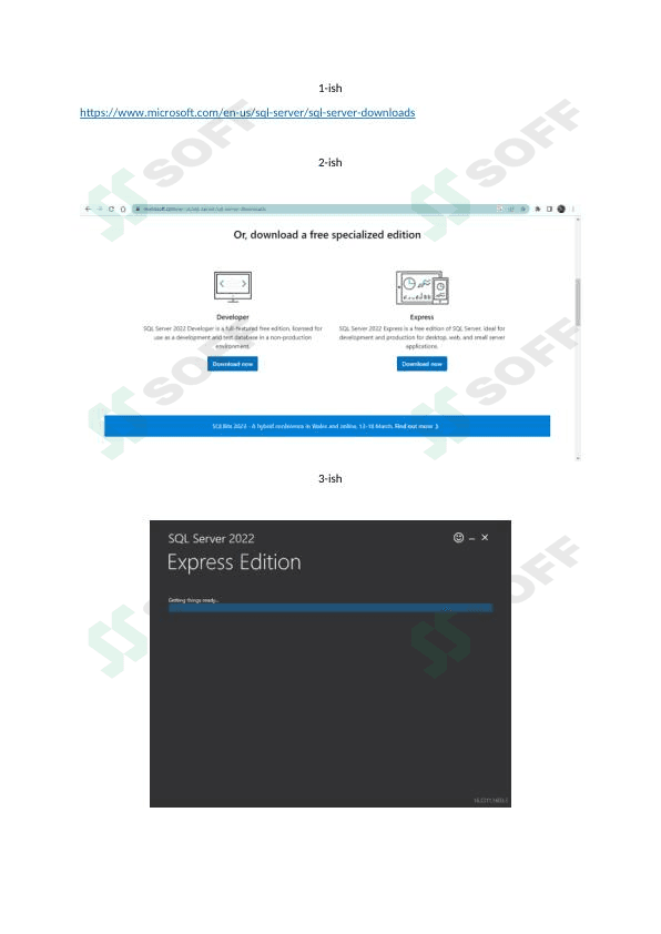 Sql server o'rnatish jarayoni bilan yaqindan tanishib chiqish.