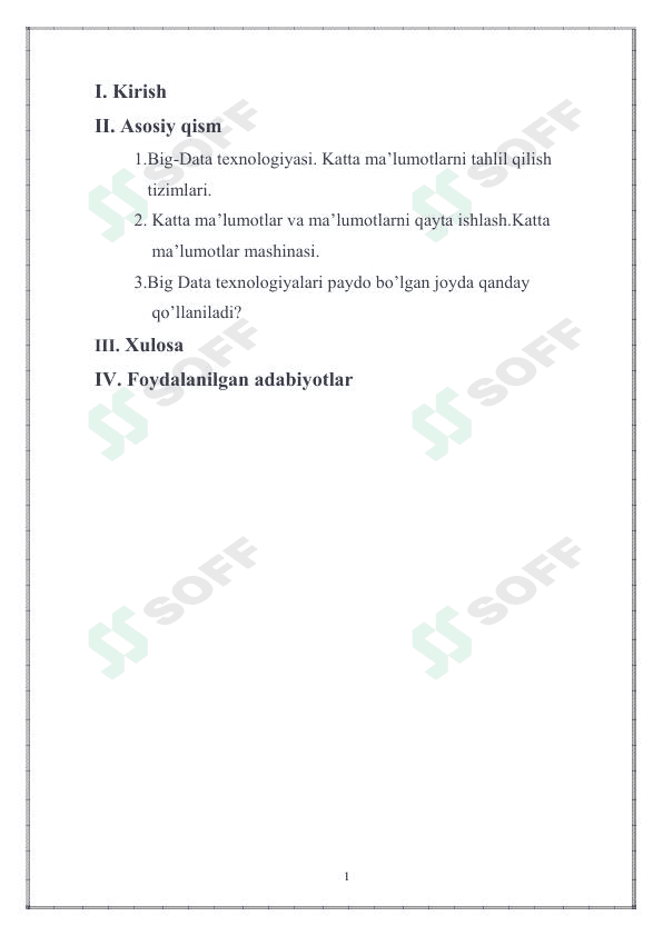 Katta hajmli malumotlarni qayta ishlash