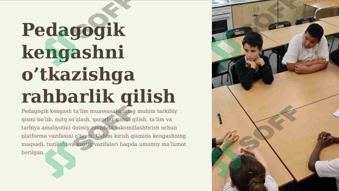 Pedagogik kengashni o’tkazishga rahbarlik qilish