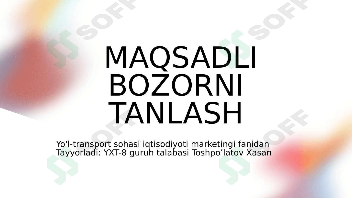Maqsadli bozorni tanlash