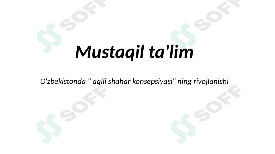 Aqilli shahar konsepsiyasi