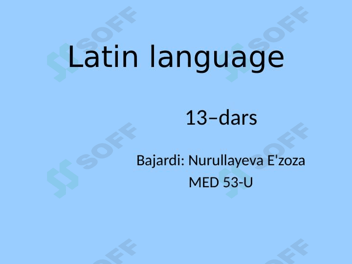 Farmasevtik terminologiyaga kirish.Dorivor moddalarning trivial nomlari. Tarkibiy qismchalar.Dori shakllari.Farmasevtik terminlar strukturasi. standart retseptura formulirovkalari.