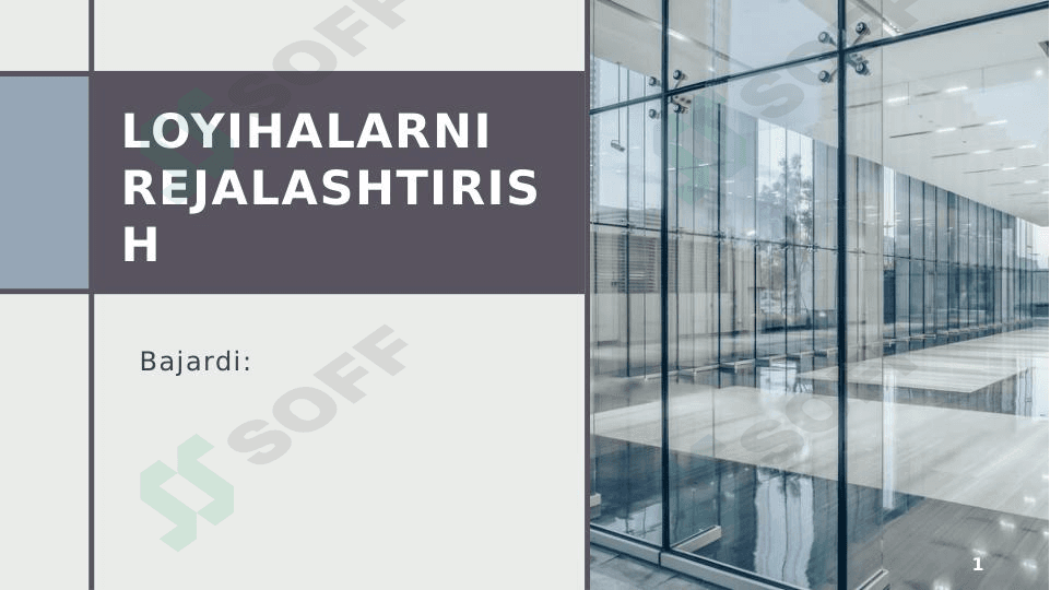 Loyihalarni rejalashtirish mavzusida taqdimot