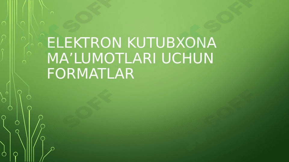 Elektron kutubxona ma’lumotlari uchun formatlar