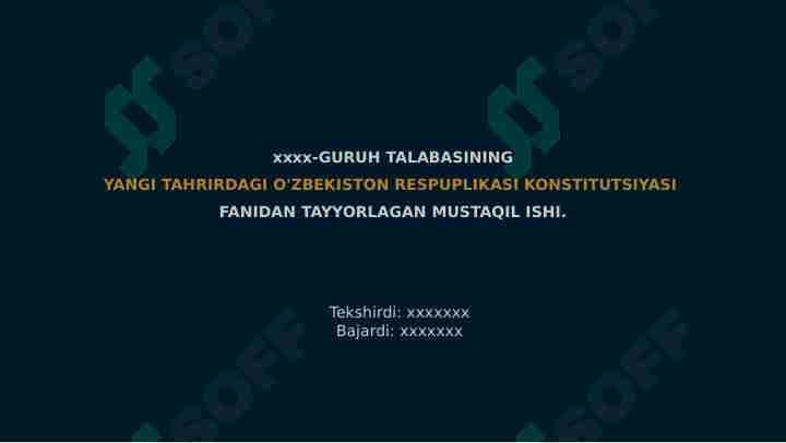 YANGI TAHRIRDAGI O‘ZBЕKISTON RЕSPUBLIKASI KONSTITUTSIYASINI  QABUL QILINISHINING TARIXIY ZARURIYATI