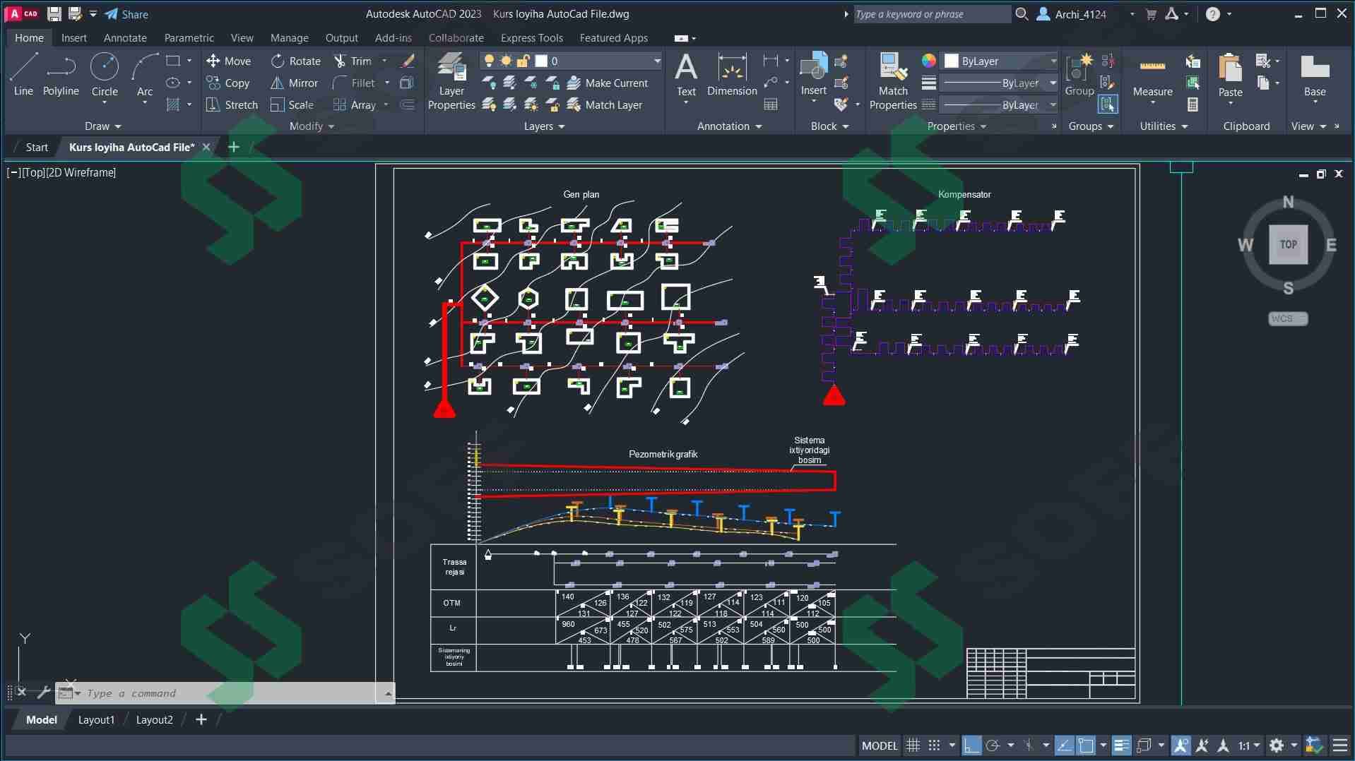 Issiqlik ta'minoti tizimlari kurs loyiha