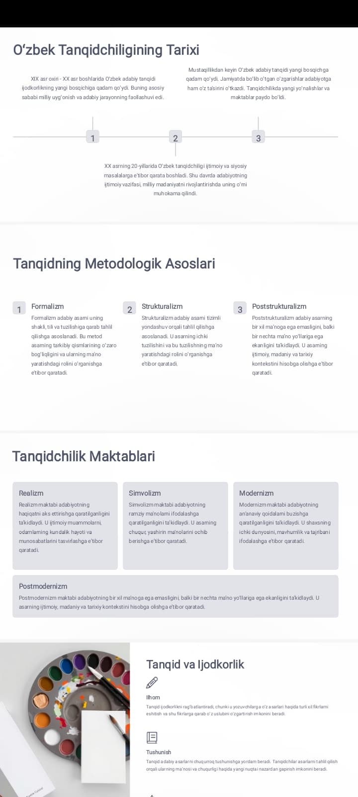 Oʻzbek Adabiy Tanqidi: Antologiya