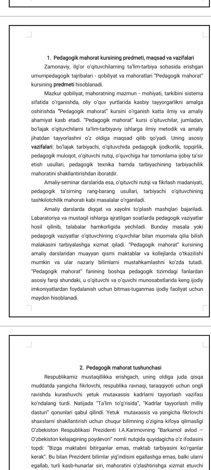 Pedagogik mahorat