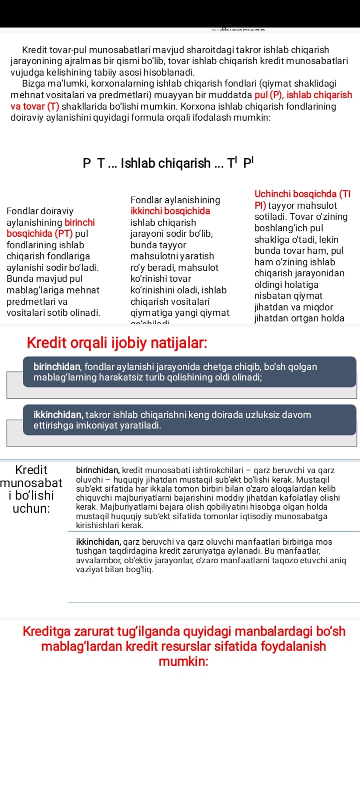 Tijorat banklarida tomonidan imtiyozliy kreditlash amalari