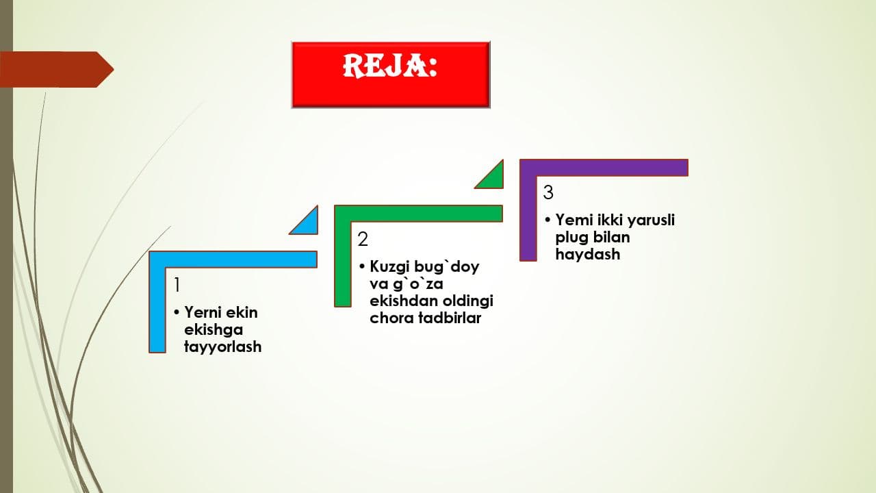 Yerni g’oza va kuzgi bug`doy  ekishga tayyorlash