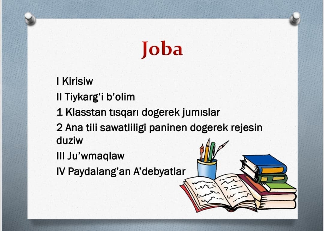 Ana tili sawatliligi pa’ninen dogerek rejesin duziw
