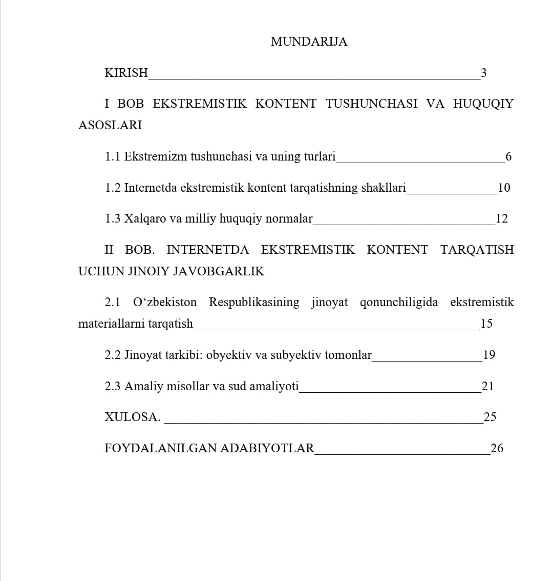 Internetda ekstremistik kontentni tarqatish uchun jinoiy javobgarlik