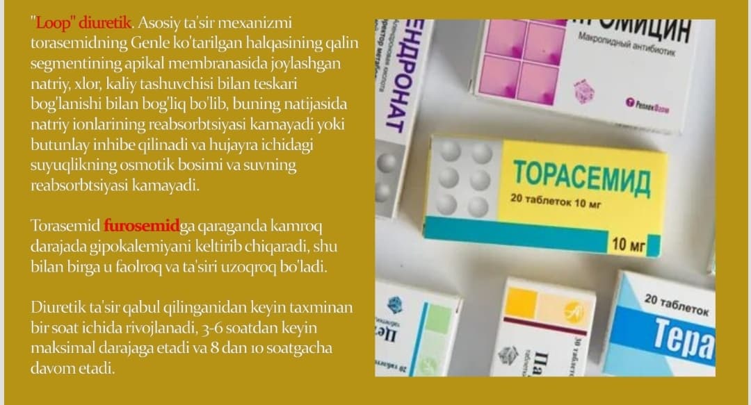 TORASEMID PREPARATINING FARMAKODINAMIKASI.