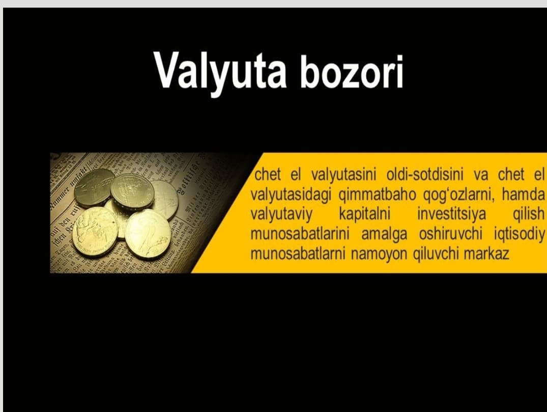 Valyuta bozorining turlari