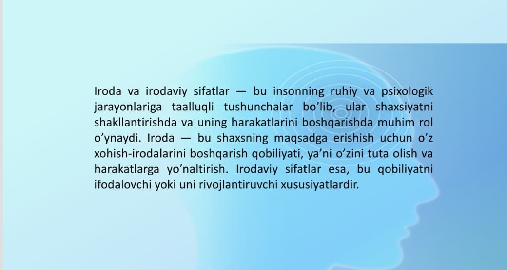 Iroda va irodaviy sifatlar