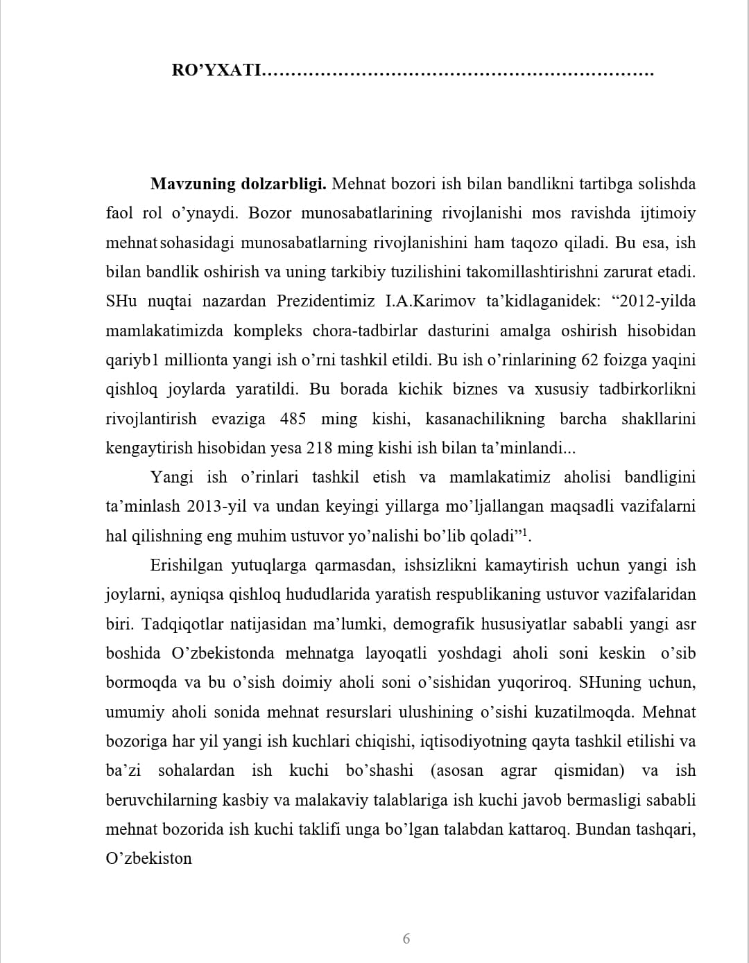 MEHNAT BOZORI TARTIBGA SOLISHNING HUDUDIY ASOSLARI