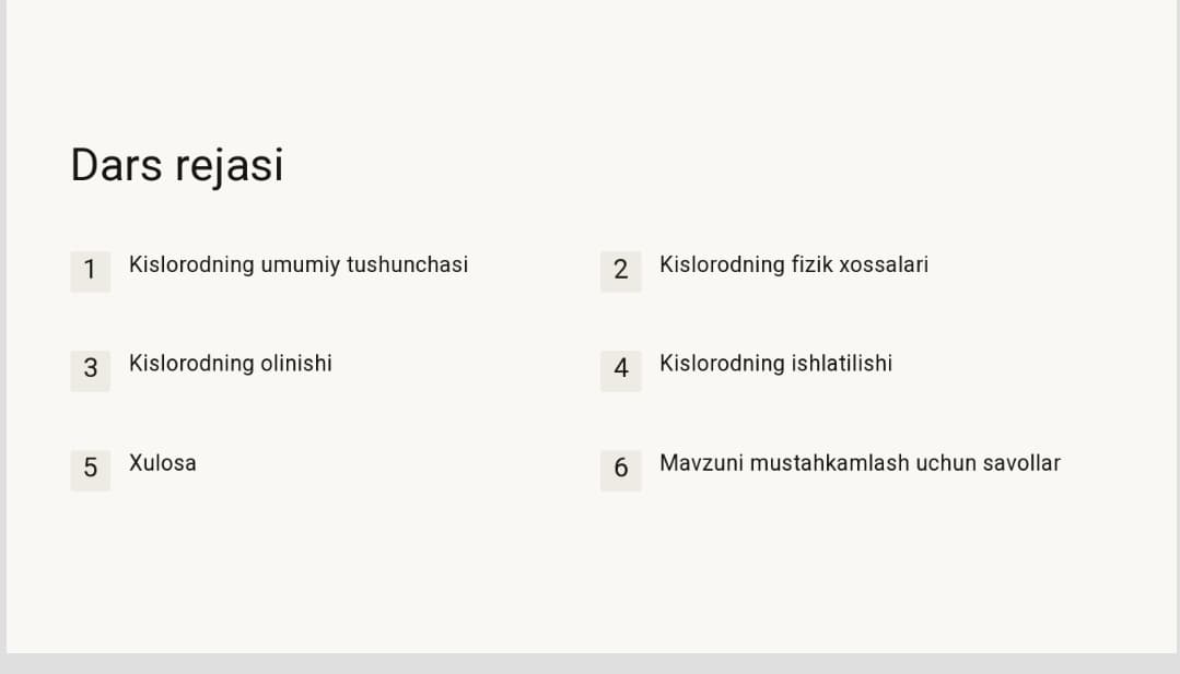 "Kislorodning fizik xossalari, olinishi va ishlatilishi"  Fan: Kimyo, 7-sinf