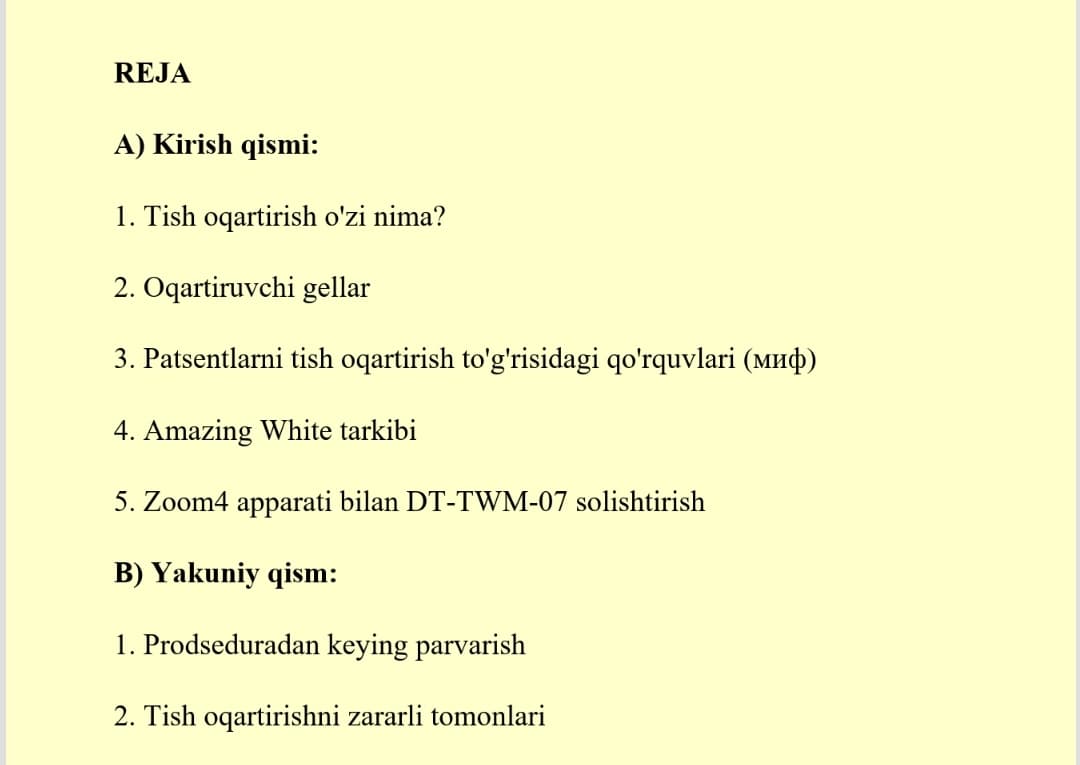 Tishlarni oqartirish