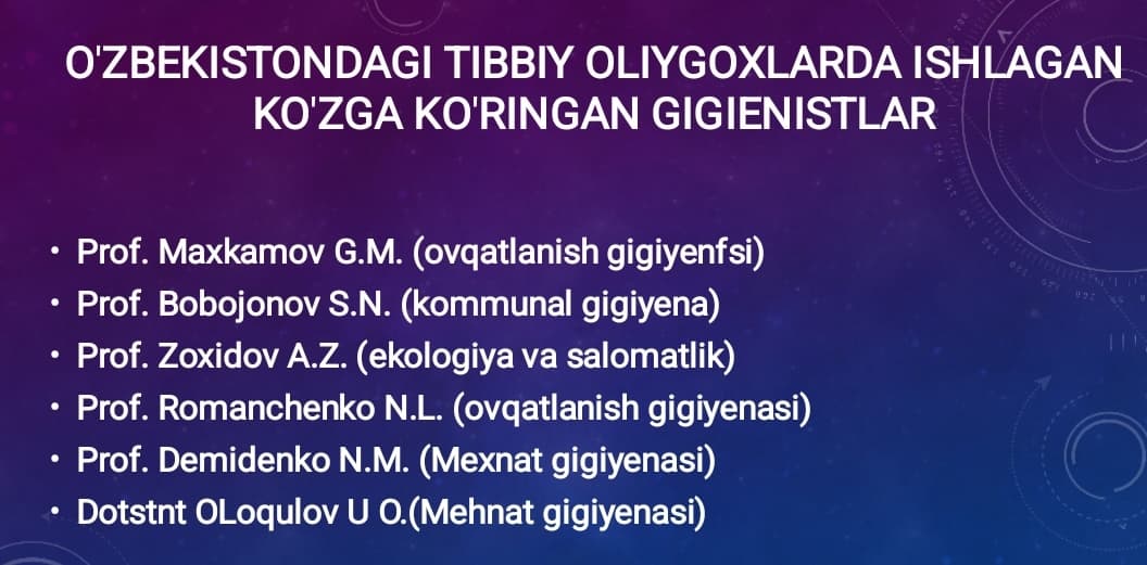 Zamonaviy gigiyena va tibbiy ekologiya, ularning tibbiyotdagi o’rni.