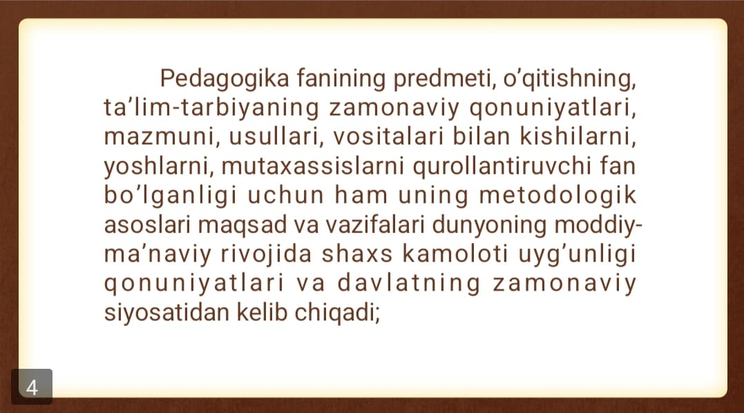 Pedagogikaning predmeti, maqsadi va vazifalari