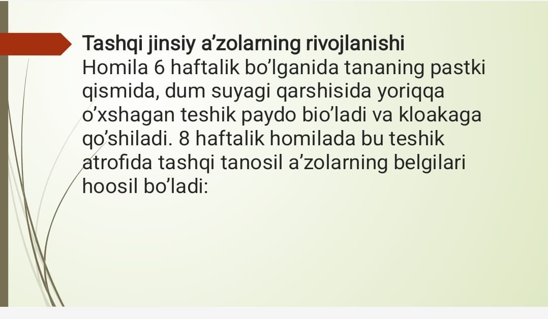 Moyakning yorgʻoqqa tushish jarayoni va Jinsiy a'zolarning rivojlanish nuqsonlari