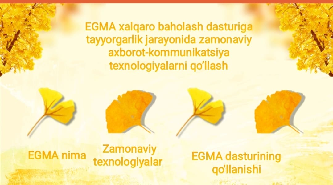 EGMA xalqaro baholash dasturiga tayyorgarlik jarayonida zamonaviy axborot-kommunikatsiya texnologiyalarni qo’llash