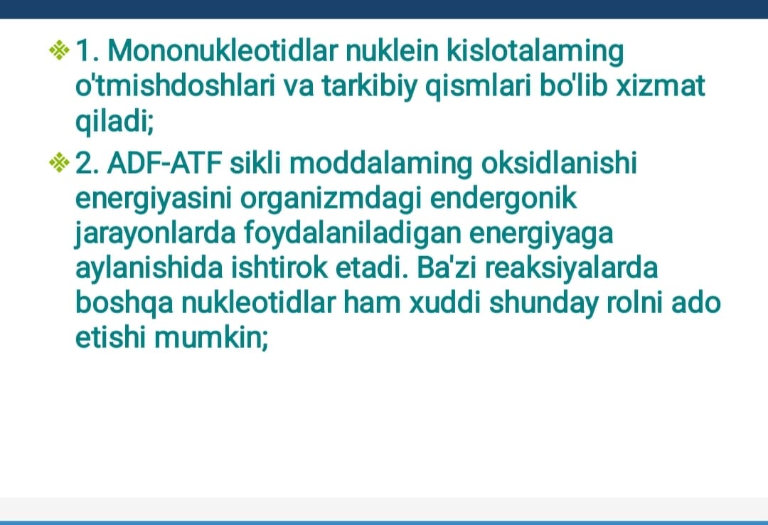 Nuklein kislotalar biokimyo