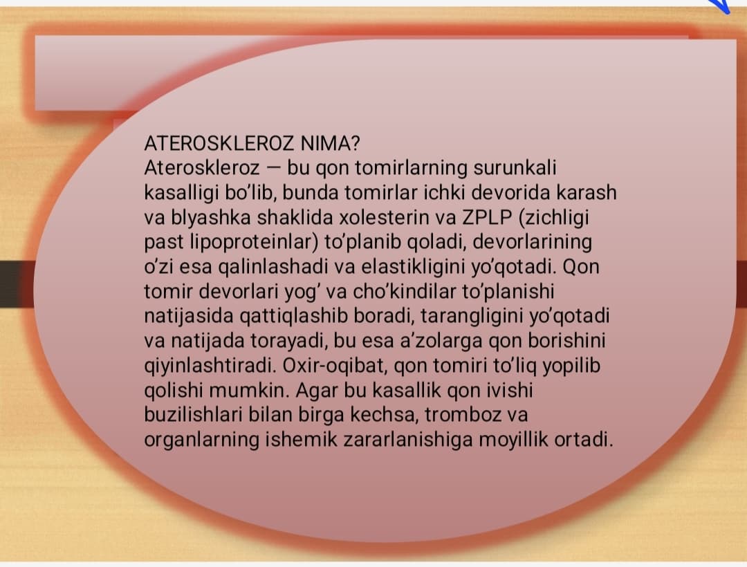 Aterasklerozning kelib chiqish mexanizmi