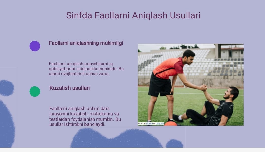 Sinfda faollarni aniqlash. Qobilyatli o'quvchilarni aniqlash va ularni tarbiyalash
