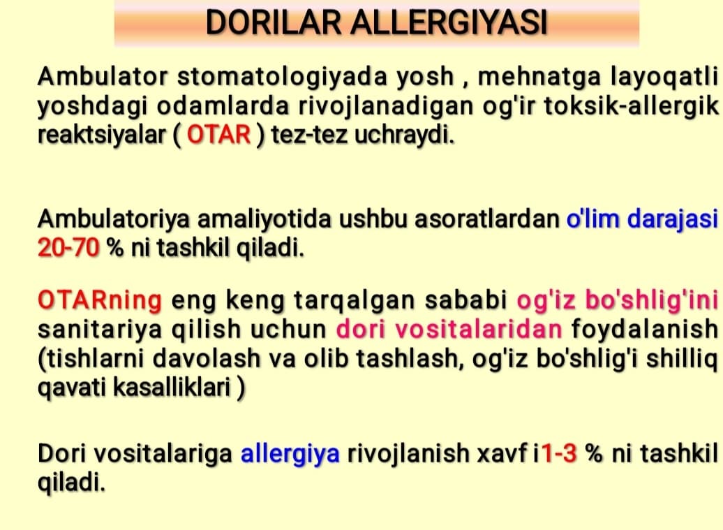 Dori allergiyasi
