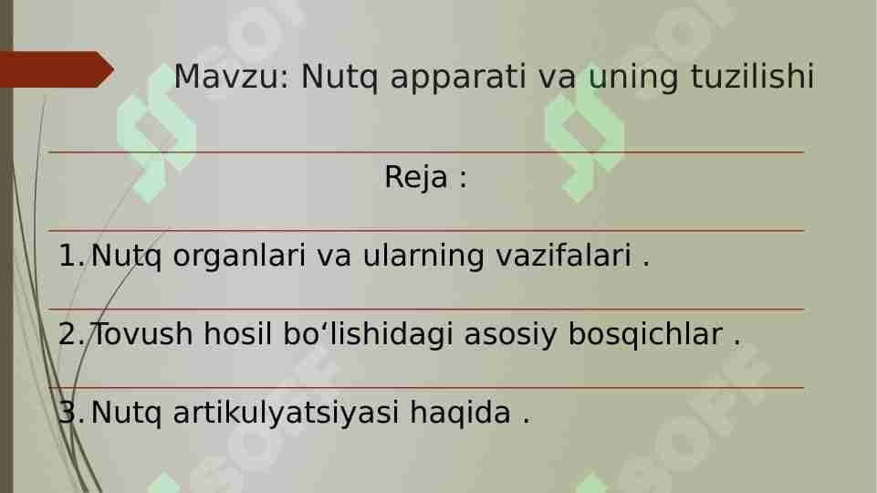 Nutq apparati va uning tuzilishi