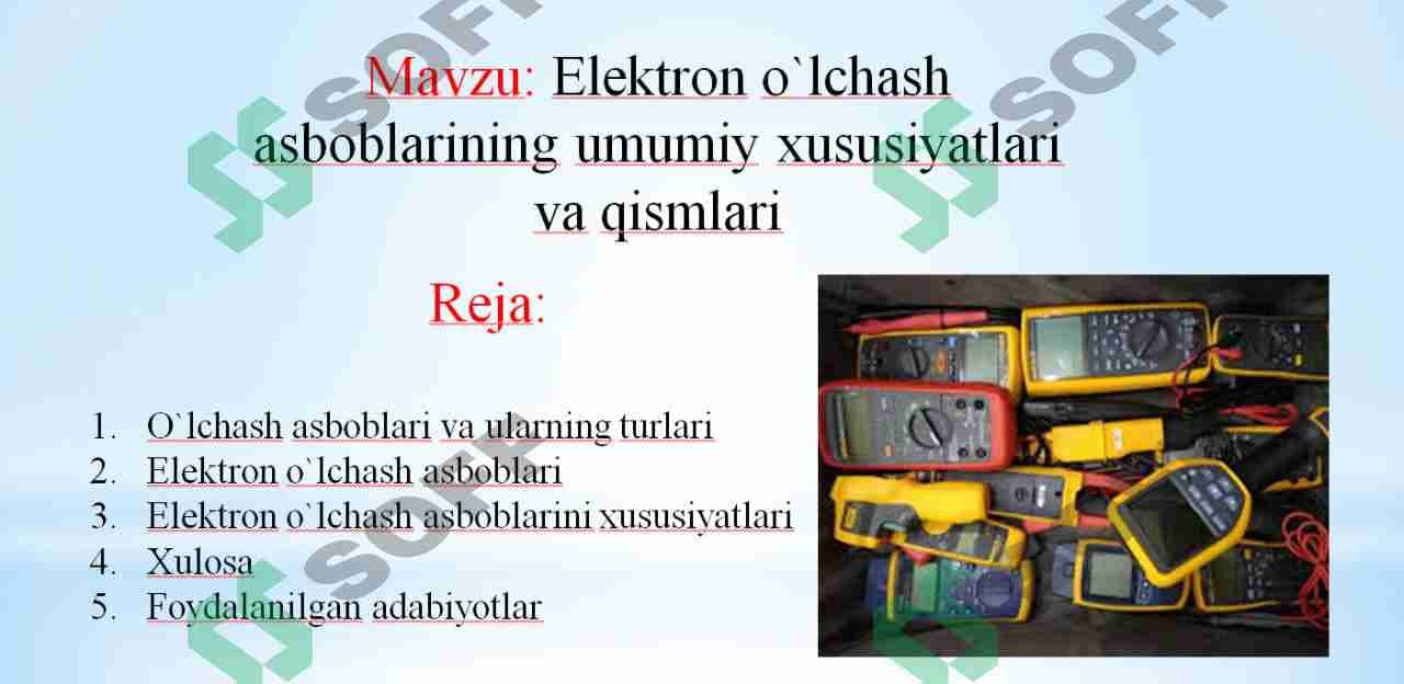 Elektron o`lchash asboblari