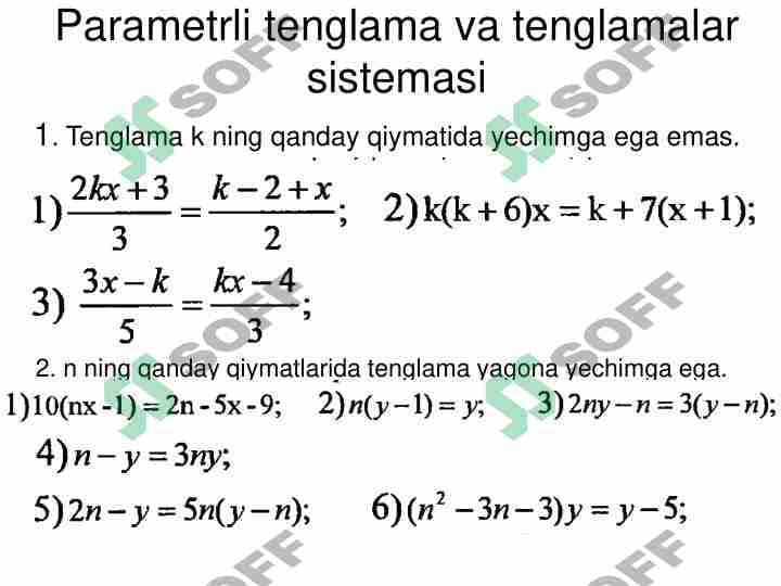 Parametrli tenglamalar