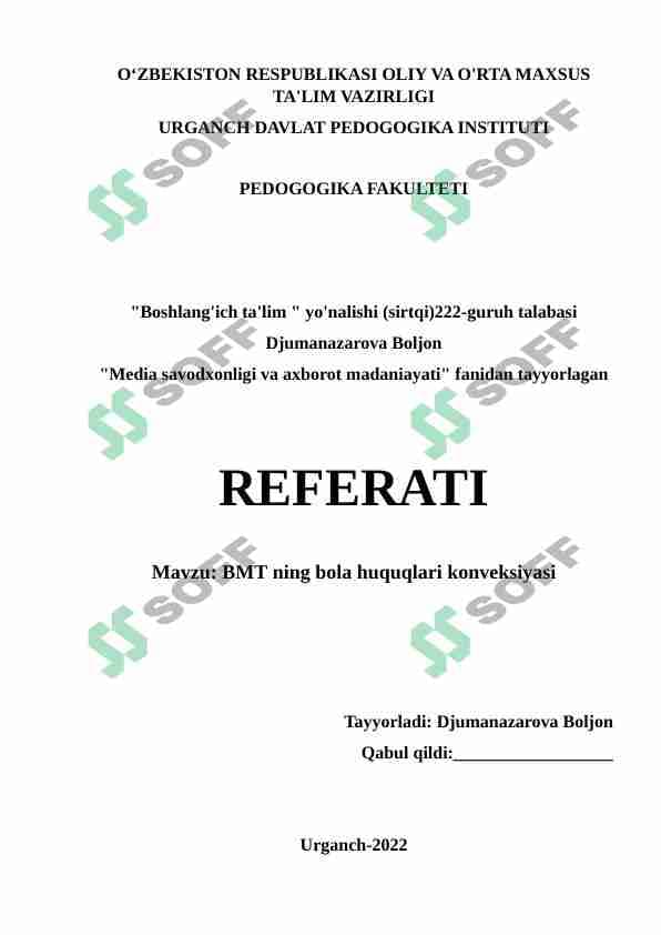 BMT ning bola huquqlari konveksiyasi