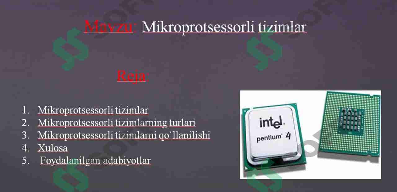 Mikroprotsessorli tizimlar