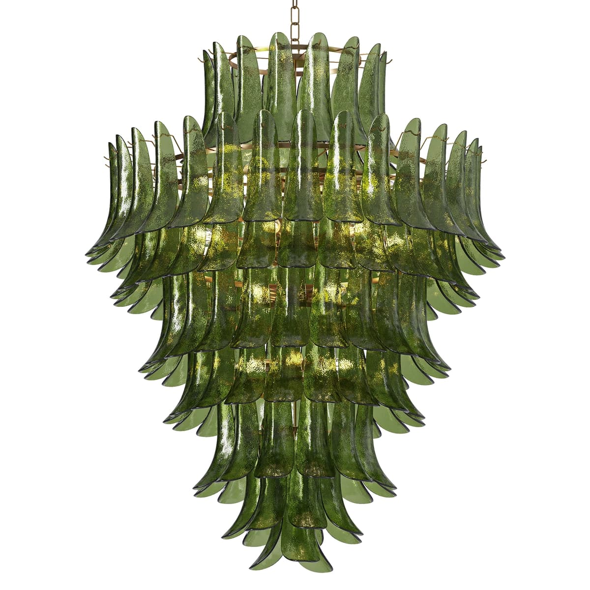 Green Murano Glass Petal Chandelier
