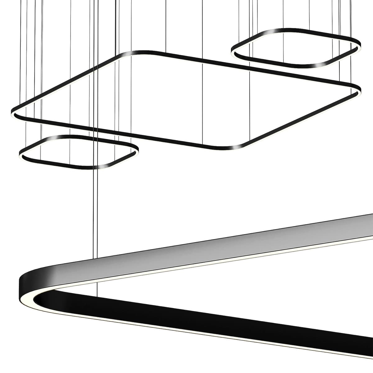 LEDS C4 Black Square Pendant Light