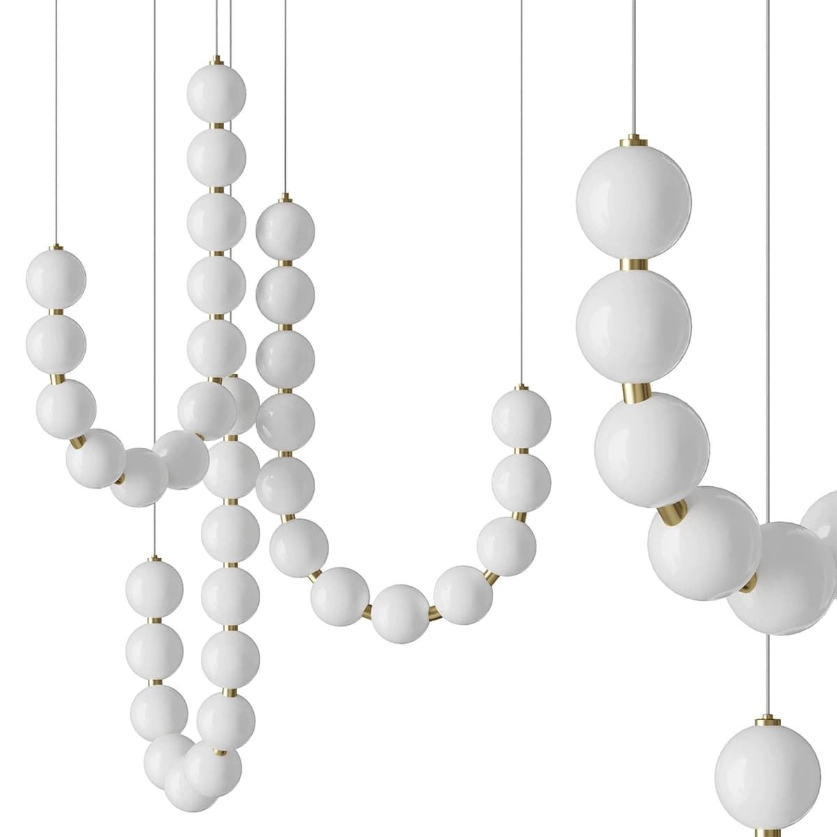 WOMO Pearl Brass Globe Chandelier