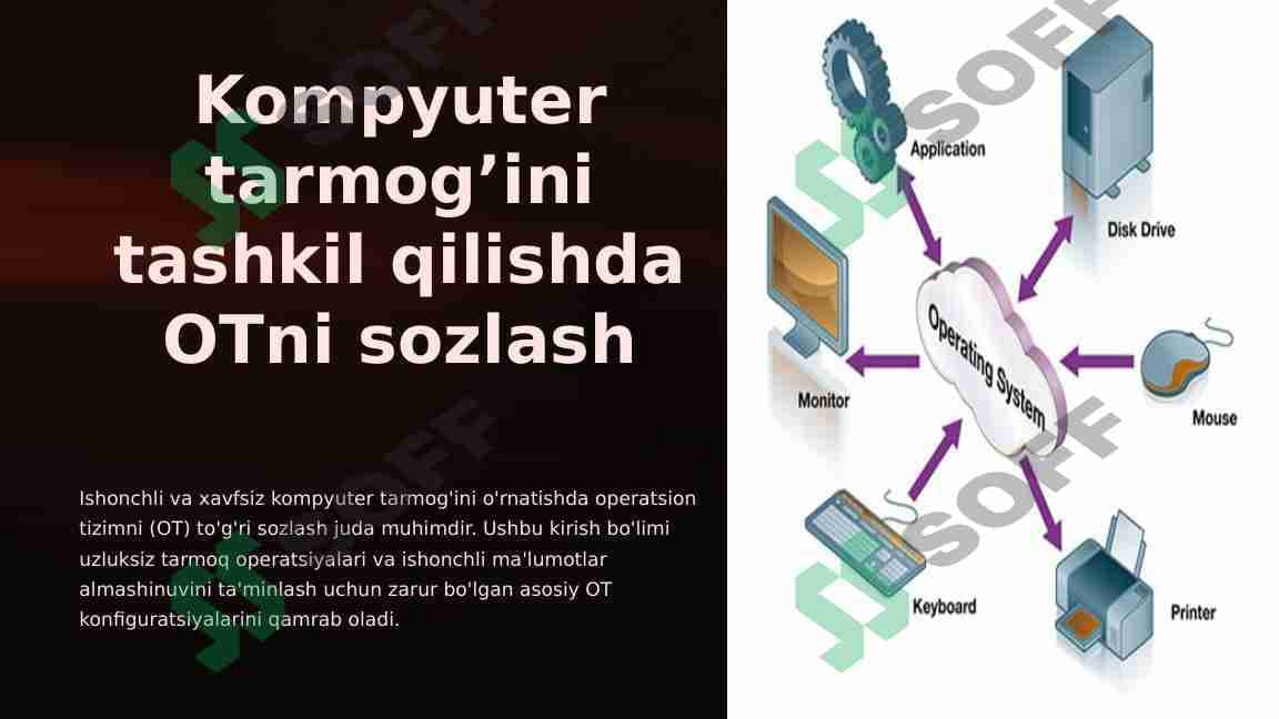 Kompyuter tarmog’ini tashkil qilishda OTni sozlash