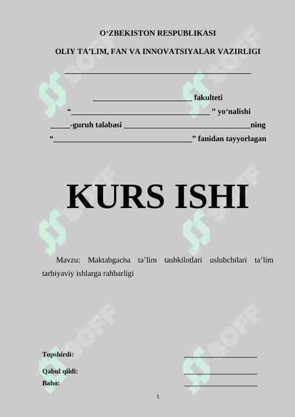 Maktabgacha ta’lim tashkilotlari uslubchilari ta’lim  tarbiyaviy ishlarga rahbarligi