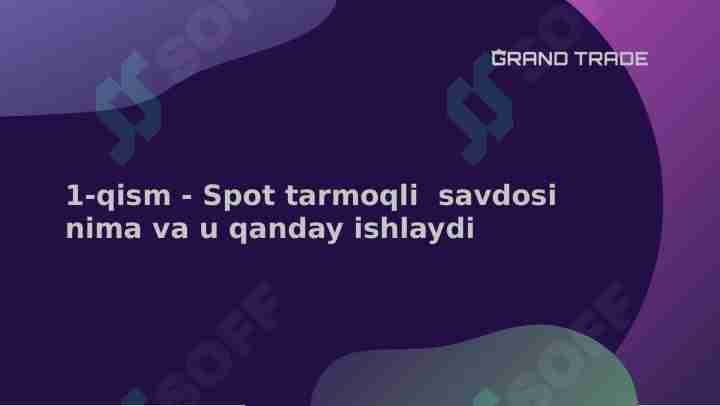 1-qism-Spot tarmoqli tizim nima va u qanday ishlaydi. Treyding.