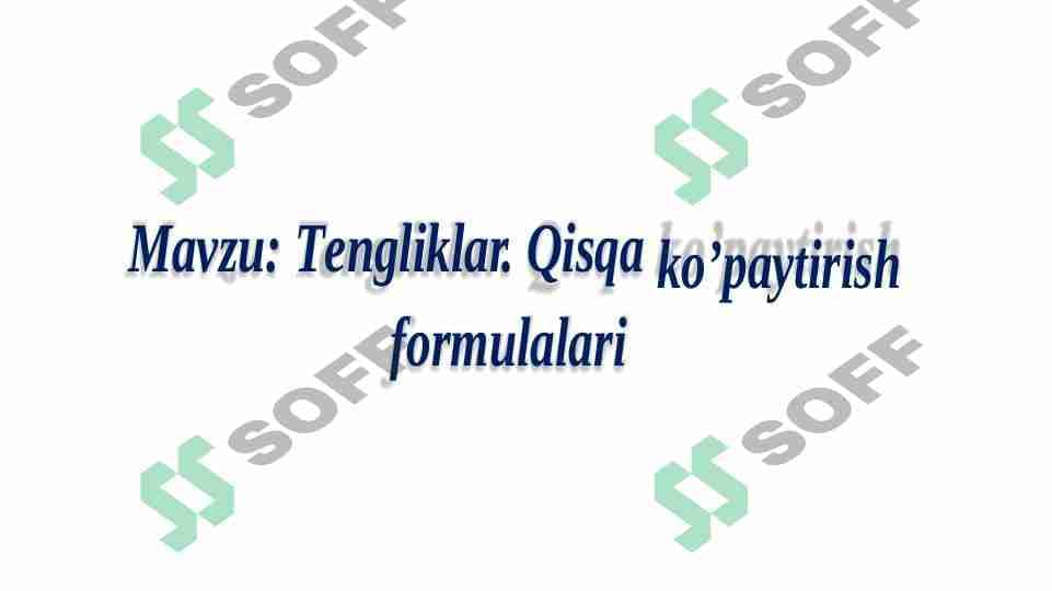 Tengliklar qisqa ko'paytirishlar